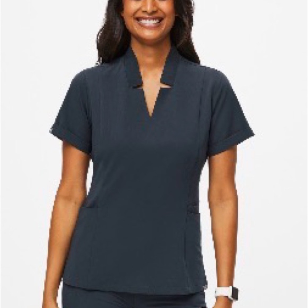 Figs Women's charcoal V-Neck Top